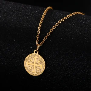 Amulette porte-bonheur, croix de Jérusalem classique