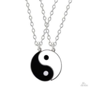Amulette porte-bonheur Taijitu en deux parties