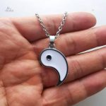 Porte-bonheur Taijitu, amulette en deux sections