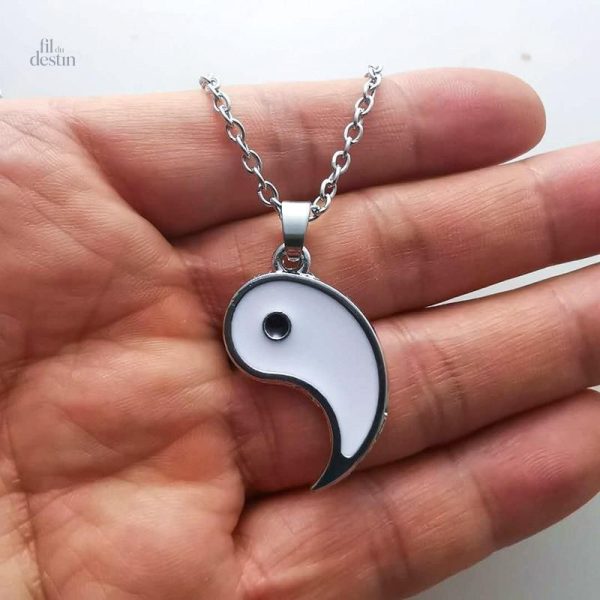 Porte-bonheur Taijitu, amulette en deux sections