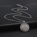 Porte-bonheur Valknut, amulette gravée pour chance et sécurité