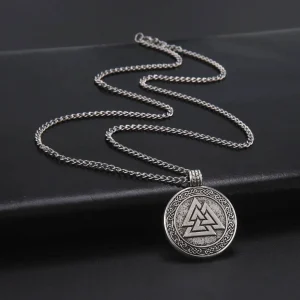 Porte-bonheur Valknut, amulette gravée pour chance et sécurité