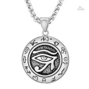 Amulette œil d'Horus avec motifs anciens et symboliques