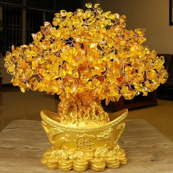 Détails de l'arbre de vie en couleur dorée, symbole d'harmonie
