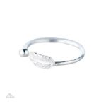 Bague plume simple en argent, symbole de chance et de protection