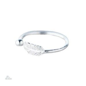Bague plume simple en argent, symbole de chance et de protection
