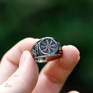Aegishjalmur en bague, talisman viking puissant
