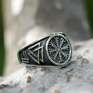 Bague Aegishjalmur, motif viking traditionnel