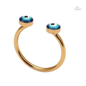 Bague double Nazar Boncuk en design traditionnel