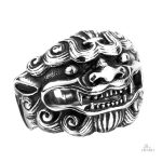 Bague porte-bonheur chien fu en métal élégant