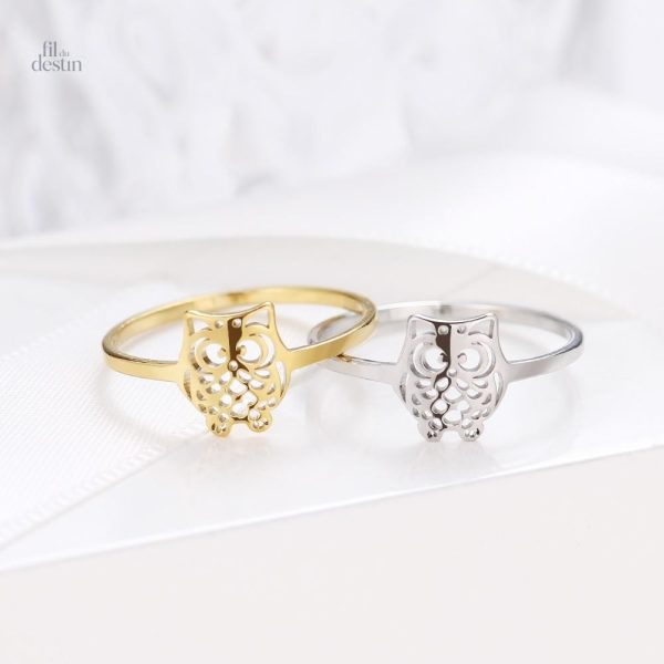 Bague originale chouette, amulette de protection et bien-être