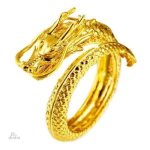 Bague en or dragon porte-bonheur