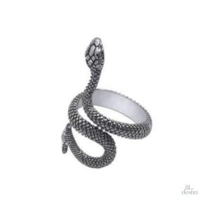 Bague serpent enroulé, symbole de chance et de protection