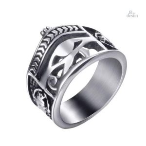 Bague gravée de l’œil d'Horus, symbole de protection