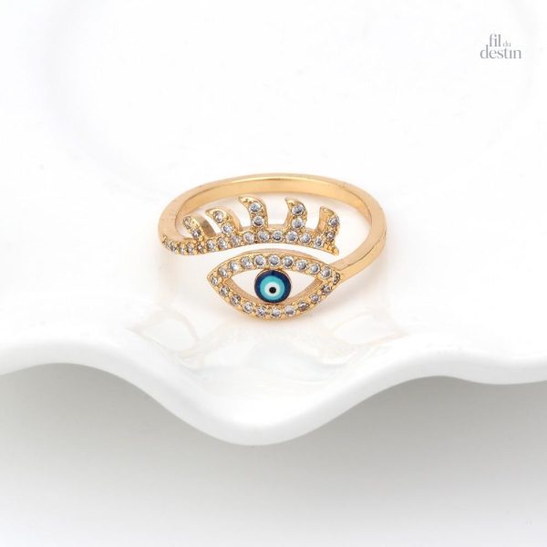 Bague en mosaïque avec motif Nazar Boncuk