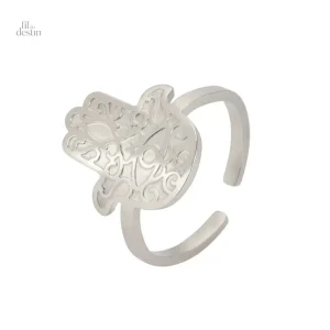 Bague symbolique main de Fatma en design élégant