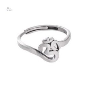 Bague symbole Om, porte-bonheur en métal