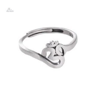 Bague symbole Om, porte-bonheur en métal