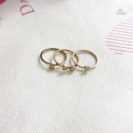 Bague en trois anneaux avec motif trèfle porte-bonheur