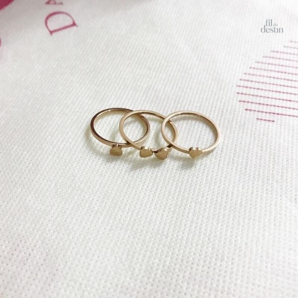 Bague en trois anneaux avec motif trèfle porte-bonheur