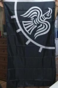 Art textile, bannière inspirée de la mythologie nordique