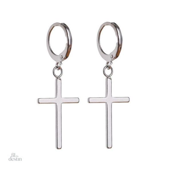 boucles-d-oreille-aux-croix-metallisees-1 Boucles d'oreille croix métallisées, symbole de protection