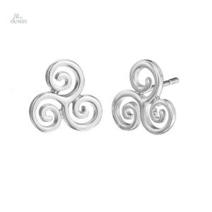 Boucles d'oreille triskel breton en symbole porte-bonheur