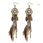 Boucles d'oreilles plumes d'Amérique, élégance et style