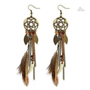 Boucles d'oreilles plumes d'Amérique, élégance et style