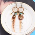 Bijoux porte-bonheur, plumes stylisées pour femme