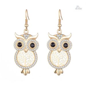 Boucles d'oreilles chouettes porte-bonheur