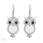 Boucles d'oreilles chouettes nocturnes en métal