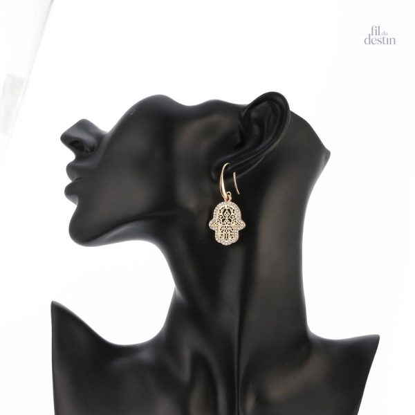 Boucles d'oreilles porte-bonheur en forme de main de Fatma