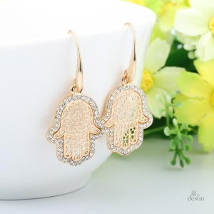 Boucles d'oreilles artisanales, symbole de protection et de chance
