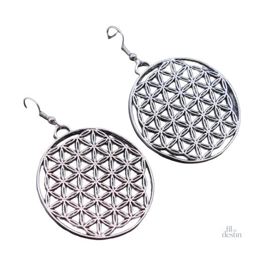boucles-oreilles-fleur-de-vie-1 Boucles d'oreilles fleur de vie en argent