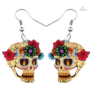Boucles d'oreilles calavera mexicaines porte-bonheur