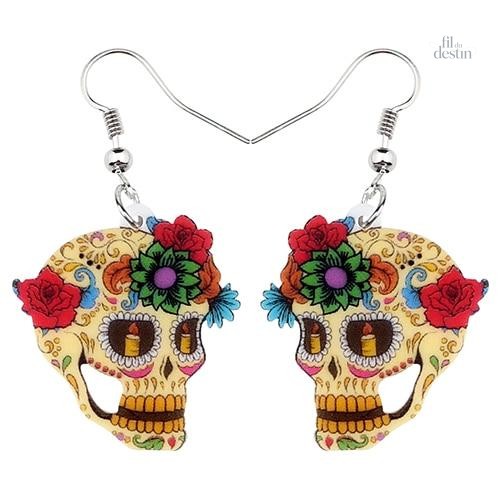boucles-oreilles-mexicaines-au-calavera-1 Boucles d'oreilles calavera mexicaines porte-bonheur