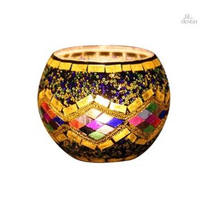 Bougeoir traditionnel marocain en métal décoratif