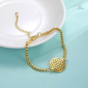 Bracelet en perles symbolisant la fleur de vie