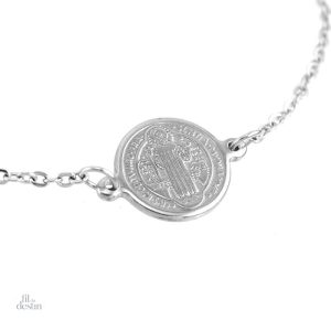 Accessoire spirituel : bracelet médaille Saint Benoit