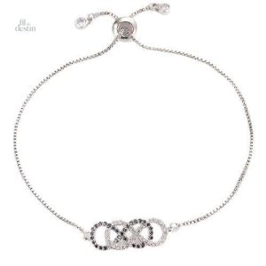 Bracelet double infini en acier inoxydable chic