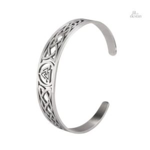Bracelet au valknut nordique stylisé, symbole de protection et de force