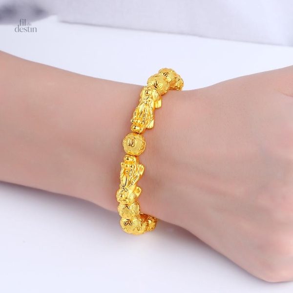 Accessoire traditionnel, bracelet dragon pour attirer la bonne fortune