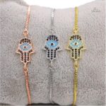 Bracelet artisanal main de Fatma avec motifs colorés