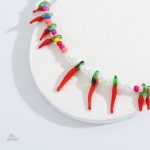 Collier coloré au design cornicello, symbole de protection