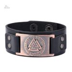 Design Valknut sur bracelet en cuir