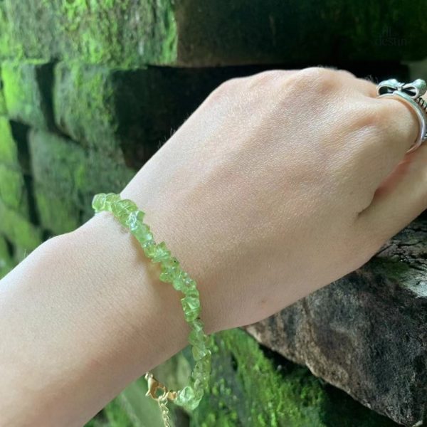 Bracelet porte-bonheur en péridot, pierres authentiques