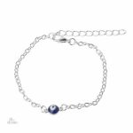 Bracelet fin Nazar Boncuk en bleu et blanc
