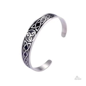 Bracelet triskel celte en métal, symbole de chance et d'harmonie