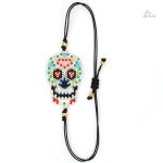 Bracelet calavera en mosaïque colorée et artistique